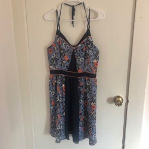 LC Lauren Conrad Navy Floral Dress, 12